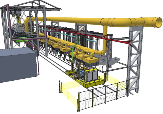 Transfer trolleys in the foundry run at millimeters precisely