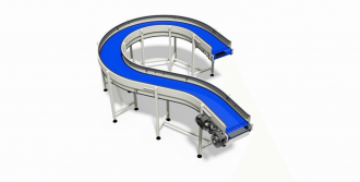 Modularer Förderer mit Biegung