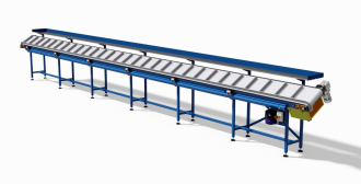 Modularer Schrägförderer mit Trägern